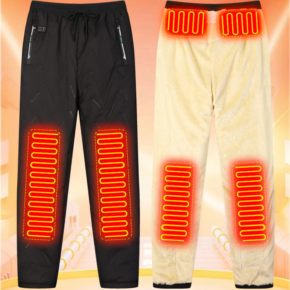 

USB Heating Pants Men Winter Infrared 10 Heating Areas Pants Electric Heated Pants Waterproof Trousers Washable Heating Trouser