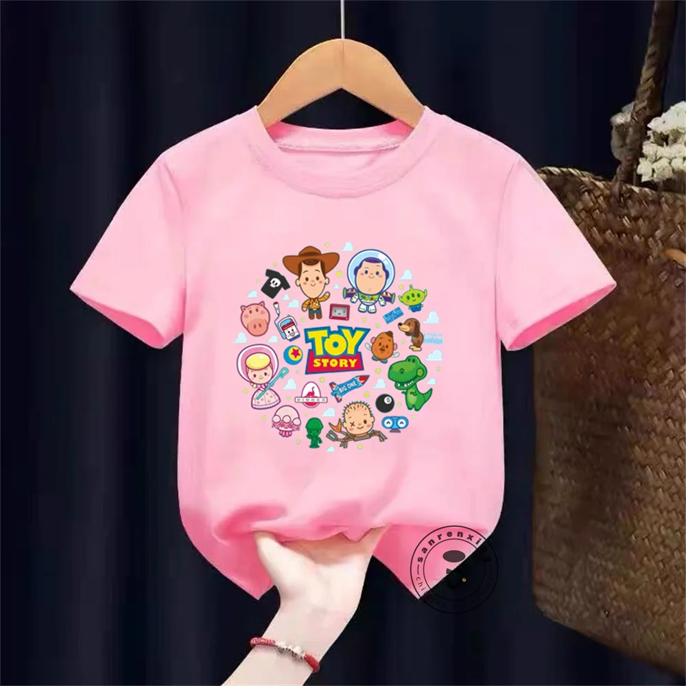 Boy and Girl T-Shirts Disney Toy Story Themed Casual Summer Wear Soft Cotton Vibrant Graphics Lightweight Material Fun Fashion