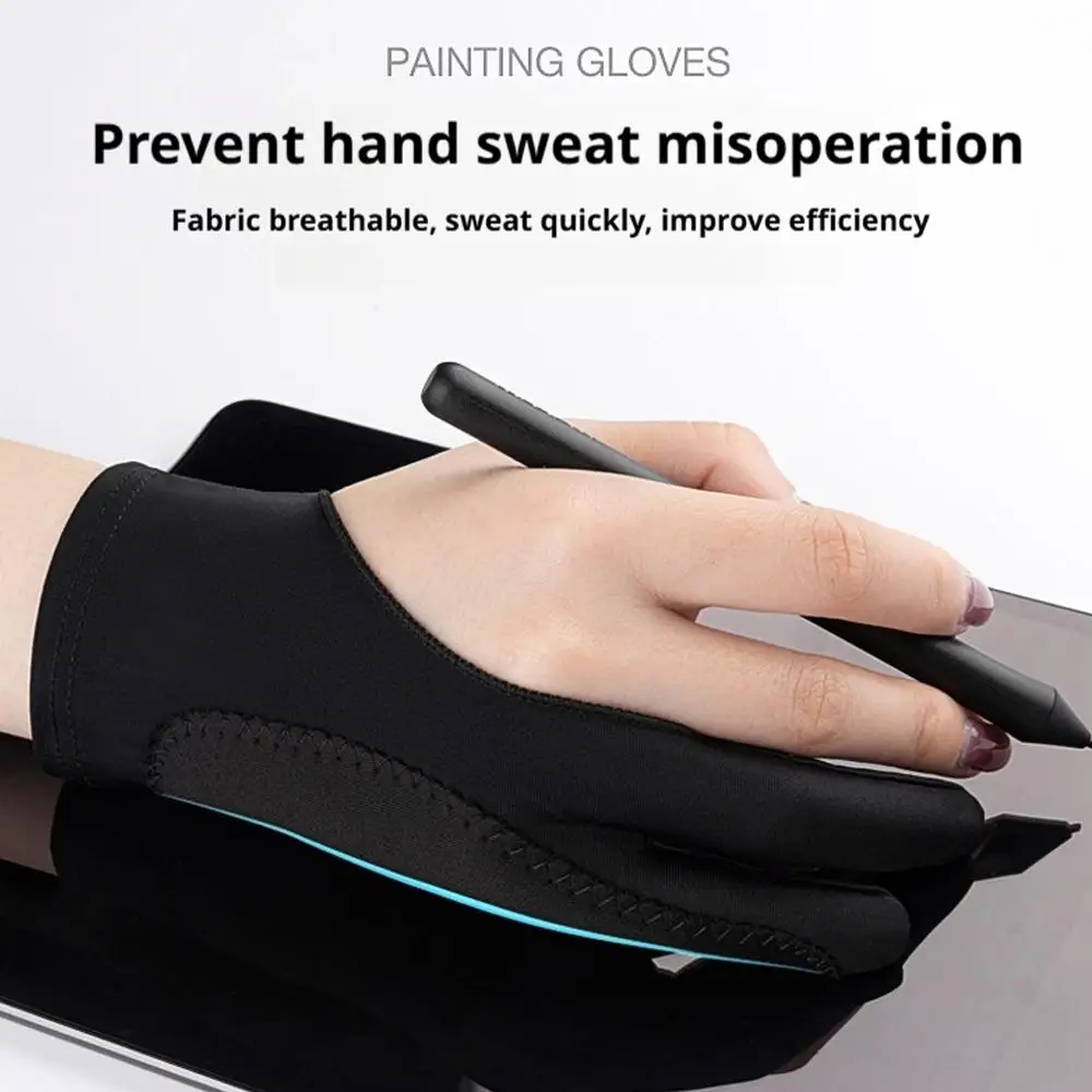 

Anti-fouling Two-fingers Anti- Painting Glove For Drawing Tablet Right Left Glove Anti-fouling For Tablet Screen L3u4