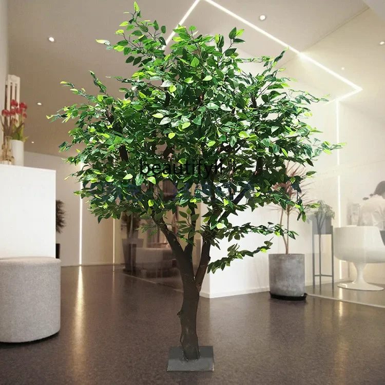 

Simulation Tree Fake Trees Banyan Large Plant Living Room Pachira Macrocarpa Solid Wood Trunk Hotel Decoration