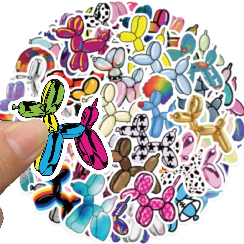 

10/50PCS Cartoon Rainbow Balloon Puppy Sticker Graffiti Waterproof Decal Kids Toy for Water Cup Scrapbook Luggage Notebook Desk