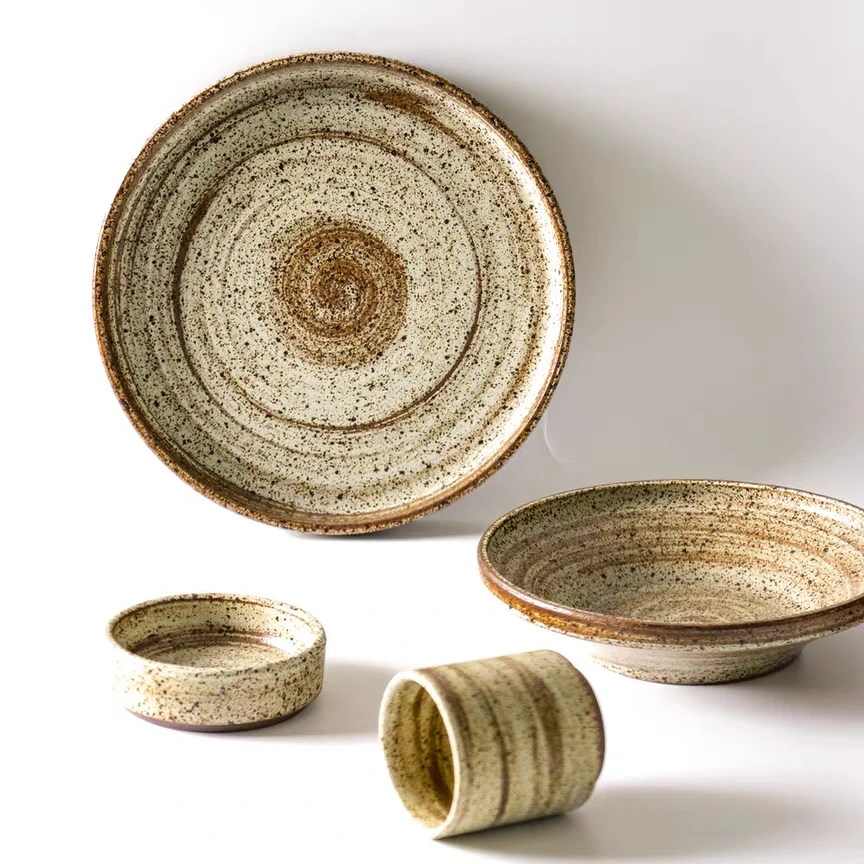 

Rough Cercs Dining Set Rice Bowl Western Dinner Plate Steak Plate Home Commercial Use Cerc Bowl Japanese Sle