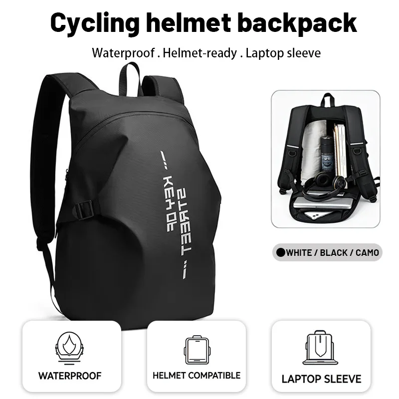 Cross-border men's large-capacity waterproof cyber functional helmet backpack for outdoor cycling