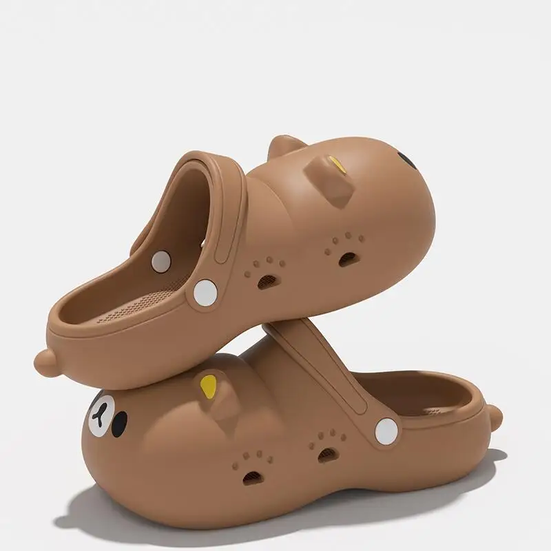 Cute Little Bear Thick Bottom Clogs Shoes Women Summer 2026 Waterproof EVA Lolita Cartoon Slippers Girl's Lovely Garden Shoes - view 6