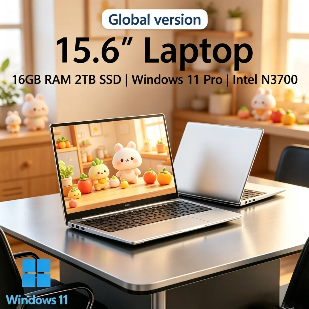 

2026 Seraphic Superslim Laptop 15.6 16GB RAM 2TB SSD Intel N3700 Rarefied Gaming PC 1920*1080 Display Dapper Office Study Unit