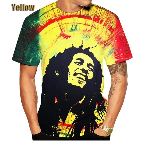 

Summer 3D T Shirt Printed Fashion Legend Singer Bob Marley Tee Casual Men Women Short Sleeve 2025 New Tops