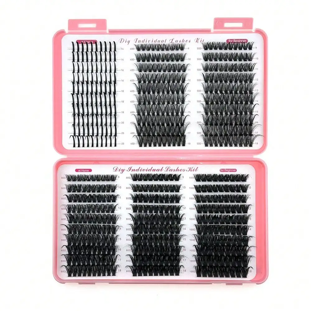 60 Rows False Eyelashes 600 Tufts Pointed Fairy Eyelashes New DIY Segmented Eyelashes 40D+50D+60D+80D+100D Suitable For Women And Girls, Help Create Eye-Catching Makeup, Suitable For Parties, Dates, Stage Occasions, Can Be Used As Christmas Gifts