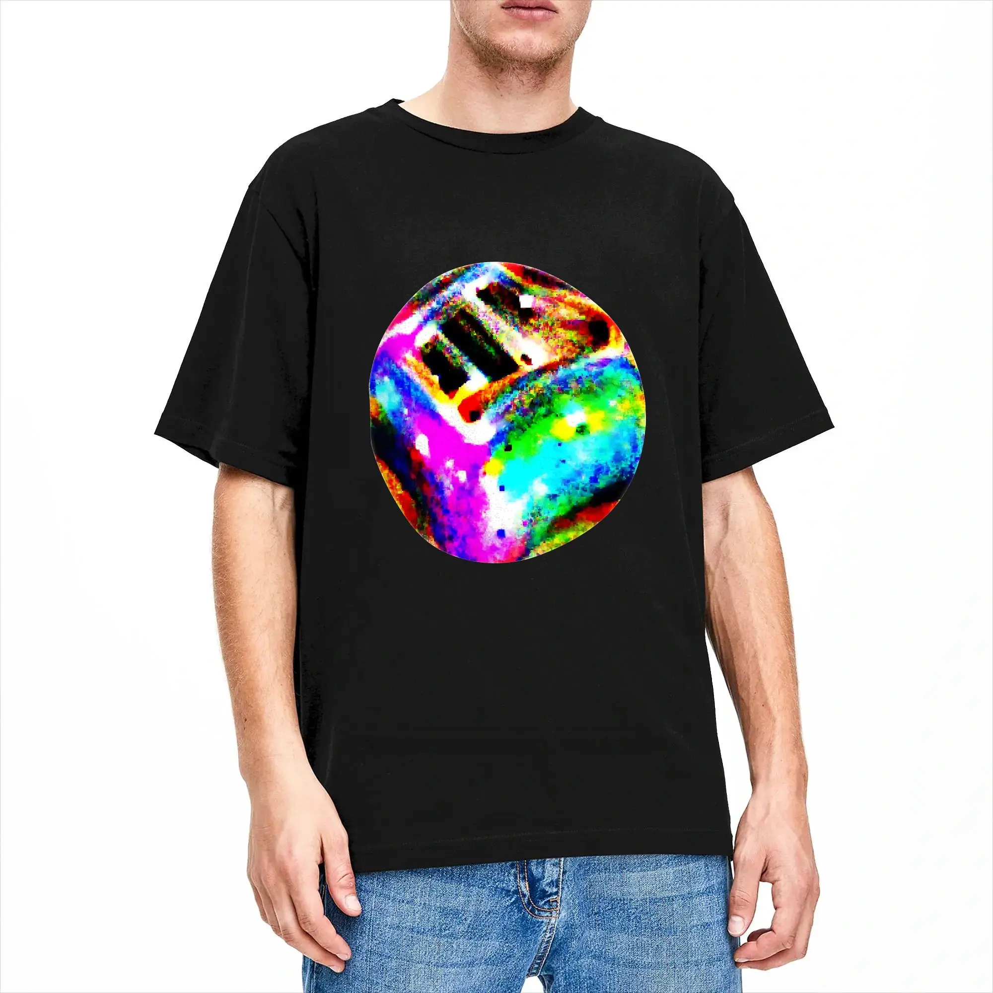 Adversarial Anti-Facial Recognition Invisibility Camouflage 100% Cotton T-Shirt For Male Summer Y2K Casual T-Shirts Tees Tops