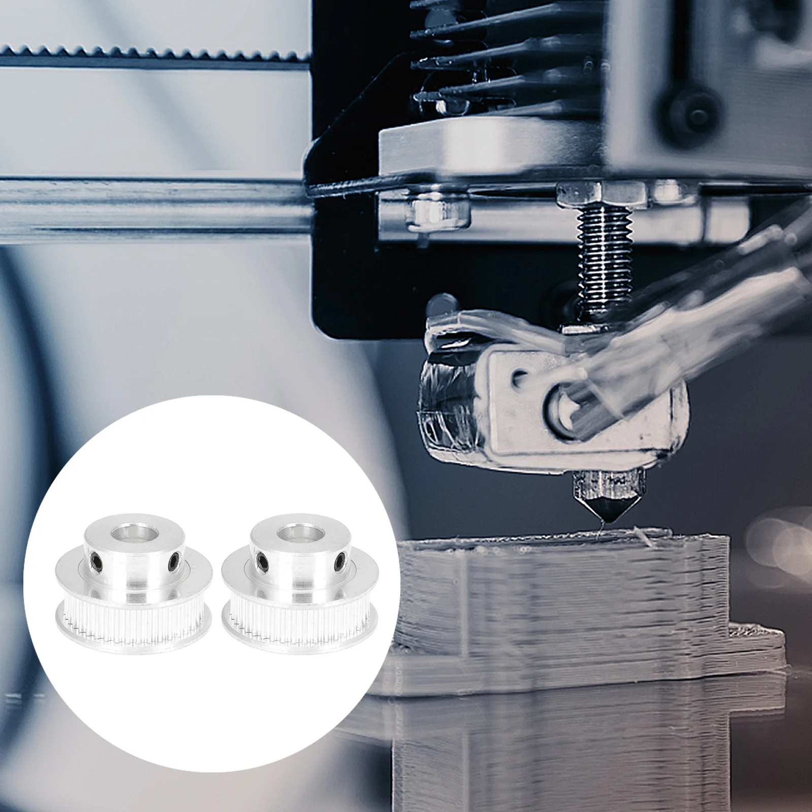 2Pcs 3D Printer Synchronous Wheel Aluminum Alloy Timing Belt Pulley Smooth Transition Linear Motion Positioning Cnc Milling