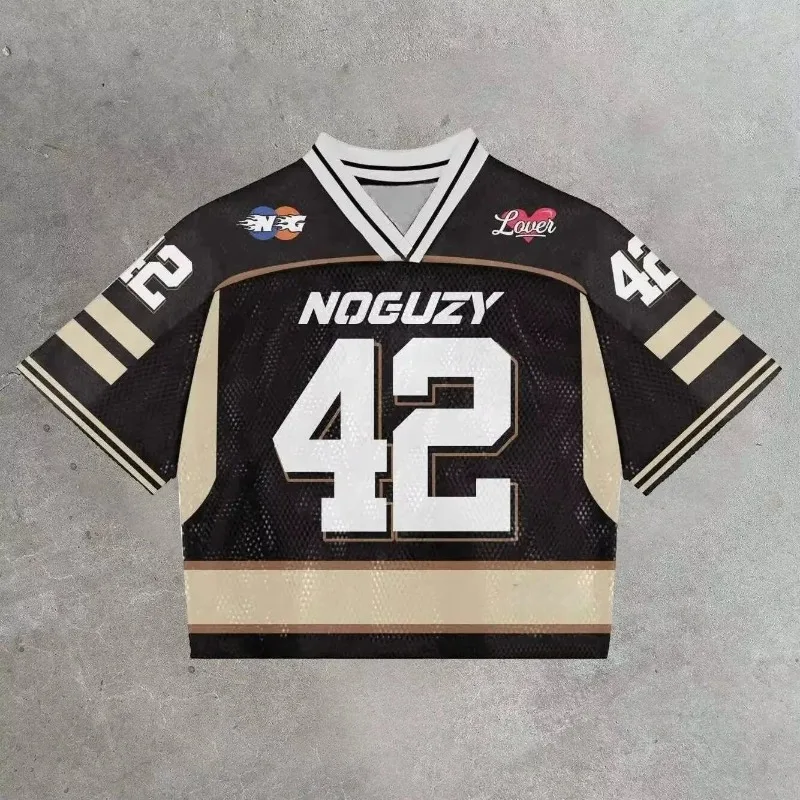 

2026 Модная американская футболка Y2K Harajuku, модная рубашка в стиле хип-хоп, уличная одежда, повседневная дышащая свободная футболка в стиле ретро с коротким рукавом