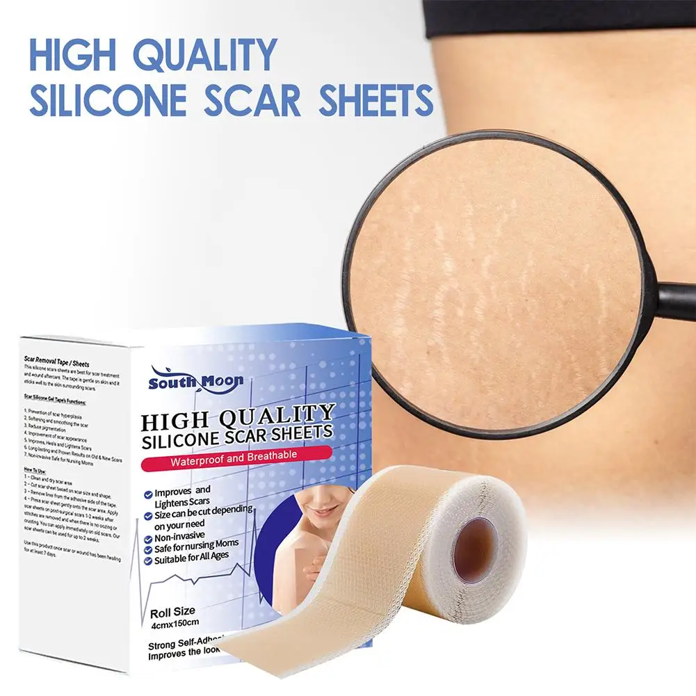 1pcs Silicone Scar Tape Roll Painless Effective For C-Section Keloid Surgery Burn Acne 4*150cm Scar Repair Tools