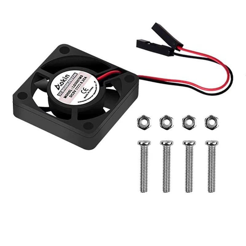 Cooling Fan 30 x 30 x 7mm DC 5V/3.3V Brushless CPU Cooling Fan with Screws for Raspberry Pi 4 B, Pi 3 B+, Pi 3 B, Pi 2 B