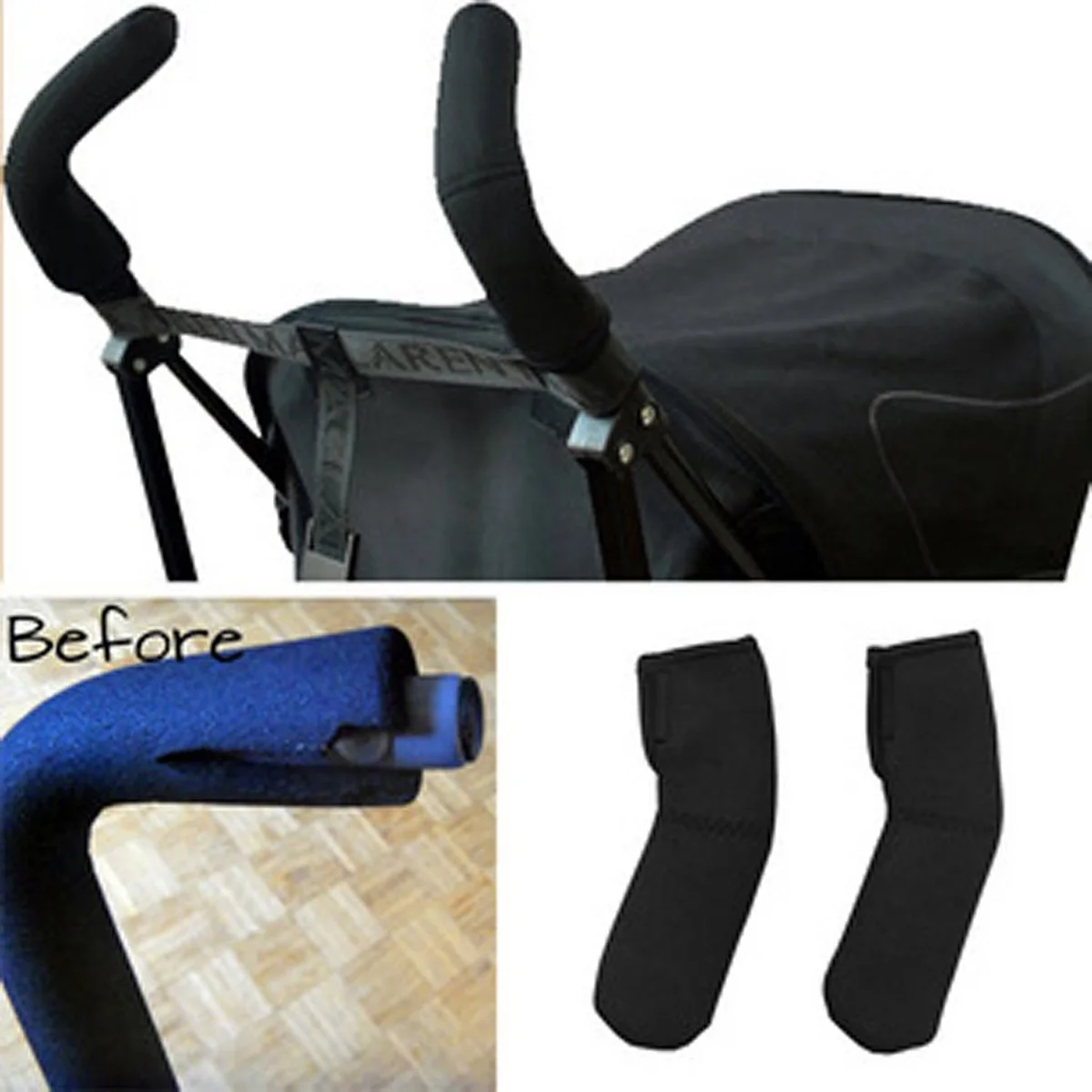 Fundas universales para asa de cochecito, cubierta de agarre para cochecito de bebé, reposabrazos elástico para la mayoría de los cochecitos, lavables y reutilizables