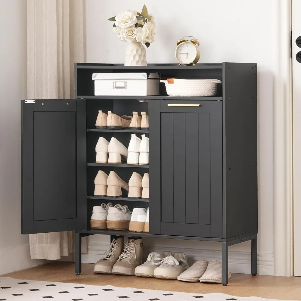 خزانة تخزين أحذية قابلة للتعديل مكونة من 6 طبقات مع منظم للباب #4