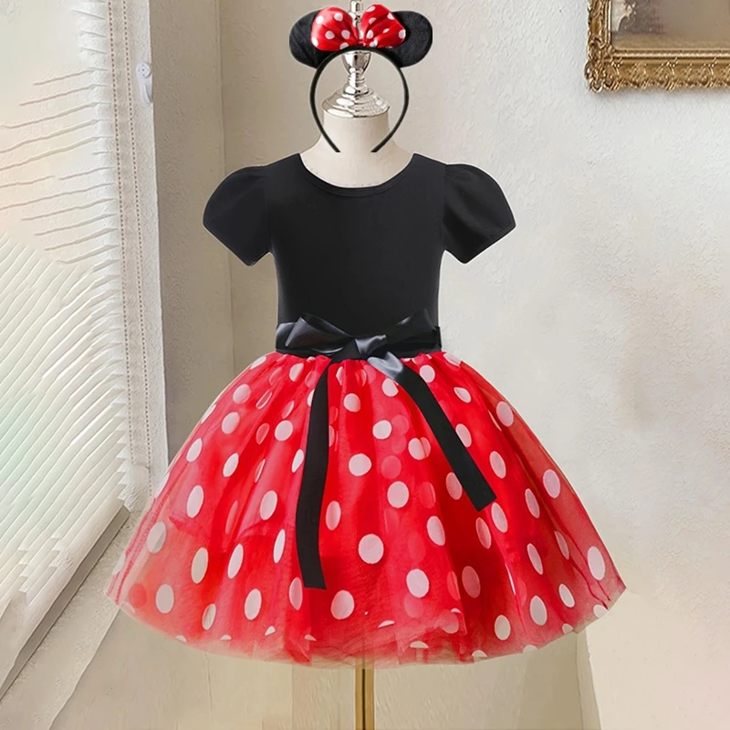 Mickey Mouse Costume 2023 Summer Toddler Girls Cartoon Minnie Tutu Dresses Kids Birthday Party Cosplay Carnival Fancy Clothes