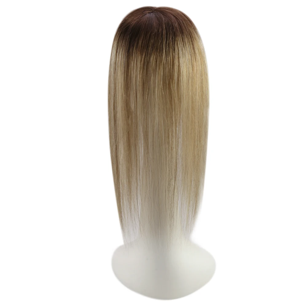 Sunny Topper de cabello humano Real con Clips, cobertura completa de la cabeza, Mono Base, 3x5 pulgadas