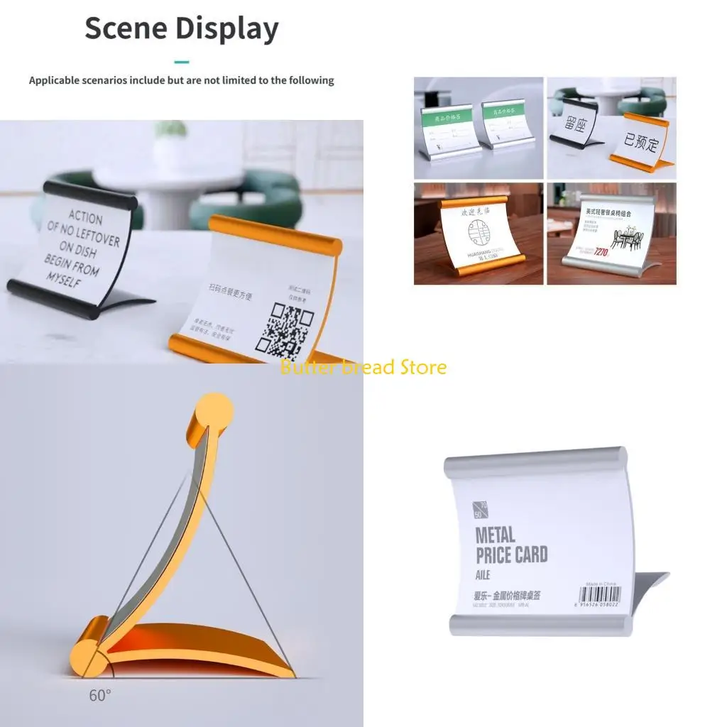 W89C Professional Aluminum Alloy Name Card Holders Desktop Card Display Nameplate Stand Perfect For Meetings And Promotions