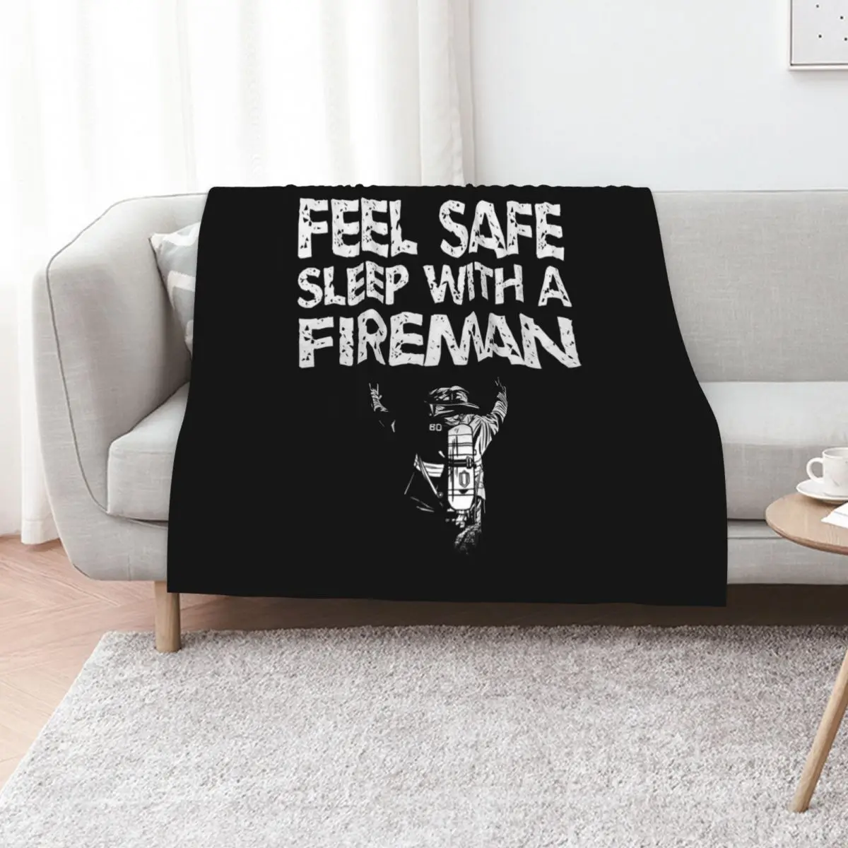 FEEL SAFE SLEEP WITH A FIREFIGHTER Throw Blanket Thermals For Travel for winter Tourist Vintage Custom Single Blankets
