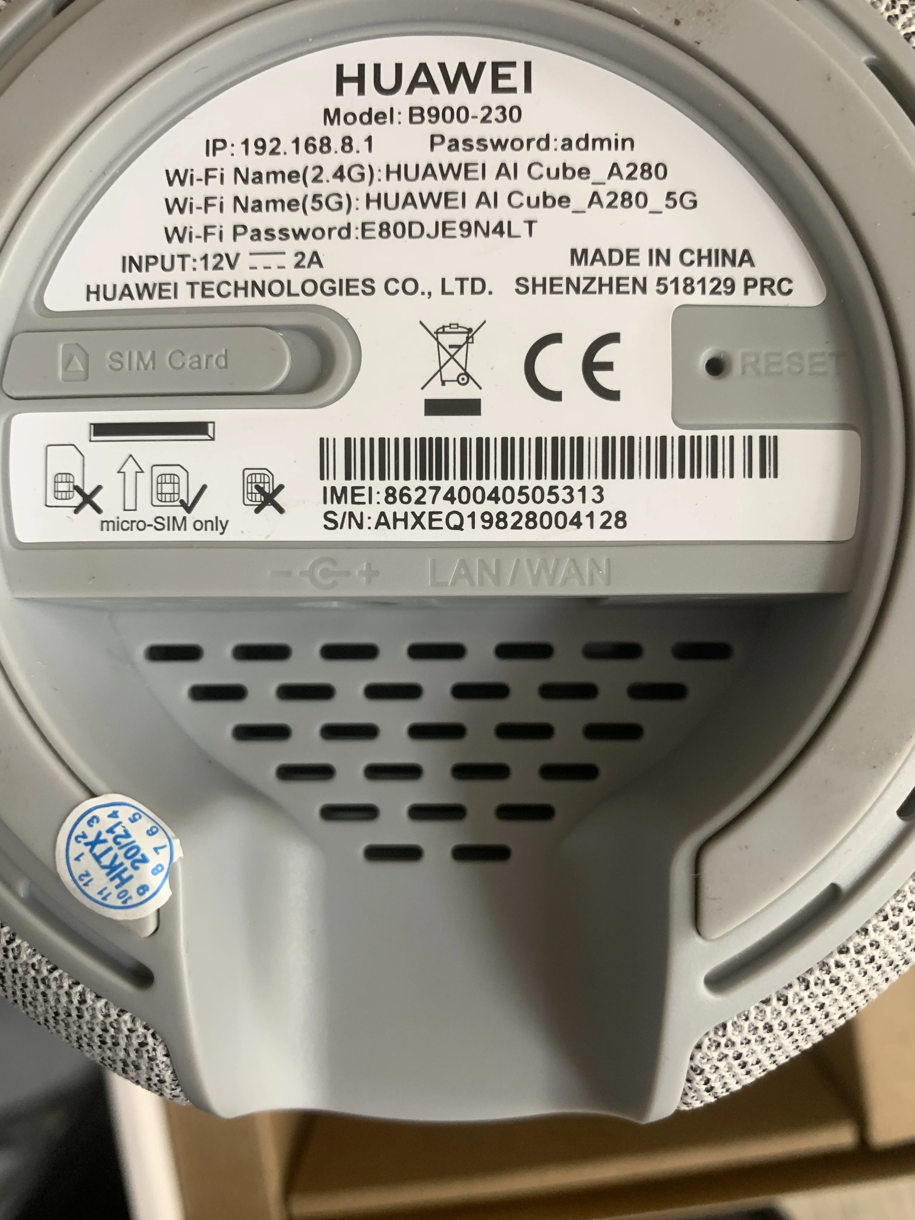 ZEARTS B900-230 AI Cube 4G Router LTE Cat 6 300Mbps Wireless Router(98%new)