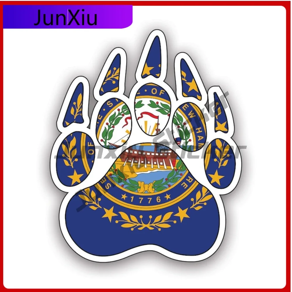 

New Hampshire State Bear Print Shaped Cute Bumper Waterproof Vinyl Decal For Outdoor Safety Warnings Creative Protection
