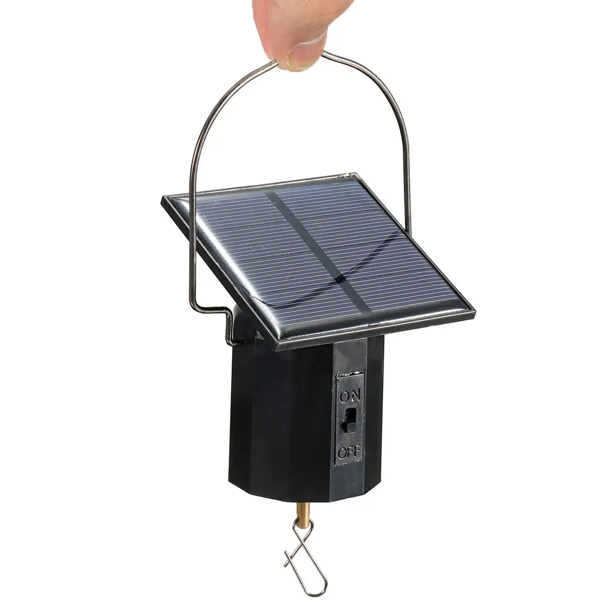 Wind Spinner Solar Motor with Hook Solar Powered Wind Chime Ornament Rotating Outdoor Decor Wind Spinner Solar Motor 