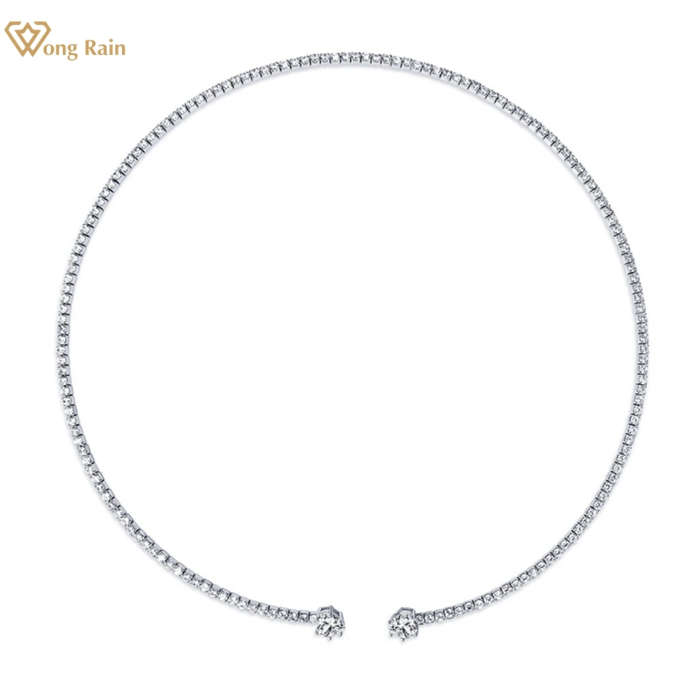 

Wong Rain 18K Gold Plated 925 Sterling Silver VVS1 3EX D Round Cut 6 MM Real Moissanite Diamond Gems Fine Necklace Jewelry GRA