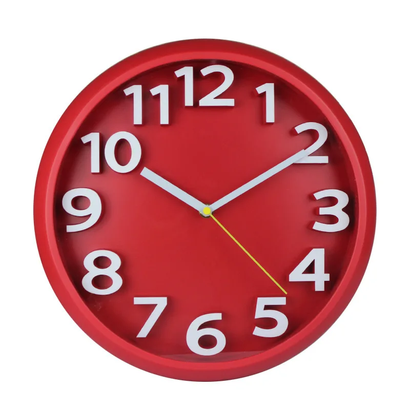 12.6 Inch Wall Clock Modern Design Silent Battery Operated Non-Ticking Decorative Clock for Kitchen Bedroom School Office Decor