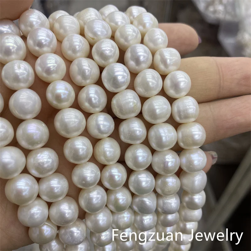 

3A Natural Freshwater Pearl Strand Near Round Pearl Semi-finished Spacer Bead for Making Fashion Natural Pearl Necklace Jewelry