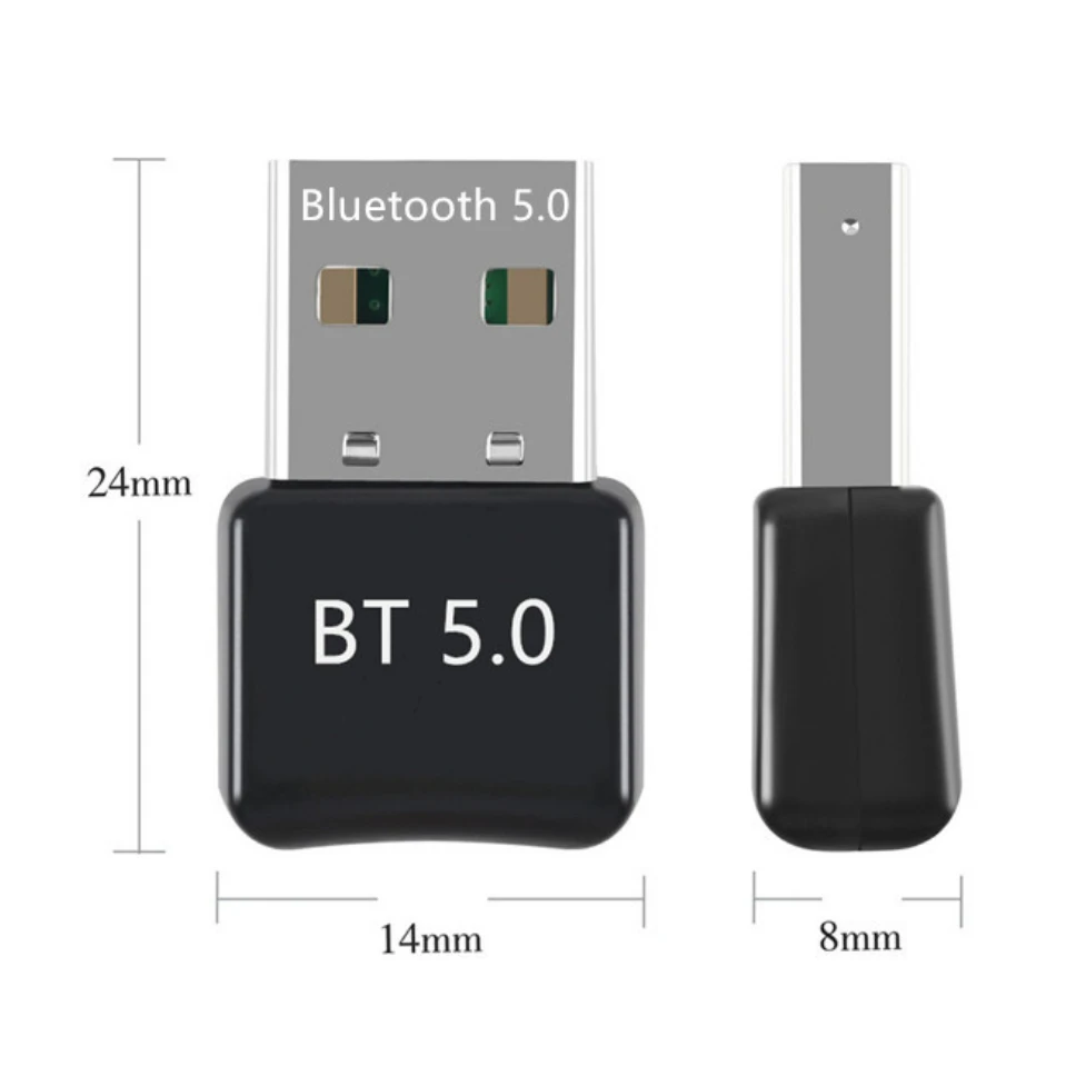 Grwibeou USB Bluetooth 5.0 Adaptor Dongle Bluetooth 5.0 Penerima Audio Pemancar untuk PC Mouse Nirkabel Keyboard Speaker Musik