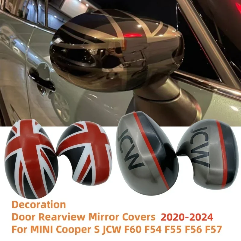 

Car Door Side Rearview Mirror Covers For Mini Cooper S JCW F54 F55 F56 F57 F60 Countryman 2020 2021 2022 2023 2024 Accessories