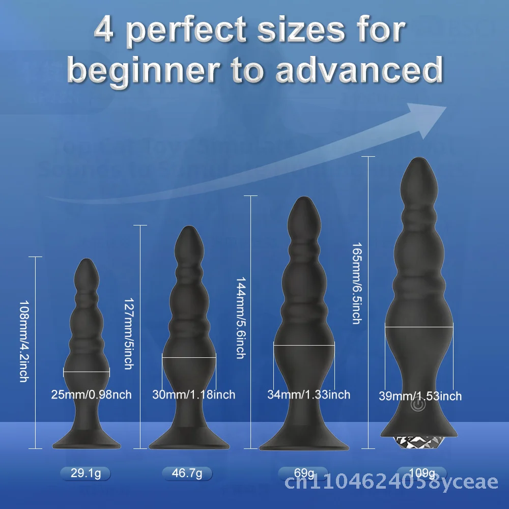 معبد 4 قطع مجموعة لاسلكية للتحكم عن بعد المقابس الشرجية 10-ترددات الاهتزاز سيليكون ABS المواد الكبار مدلك لوازم #5
