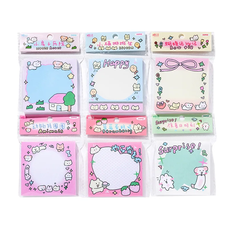 MINKYS-Bloc de notas Kawaii, 50 hojas, papel para hacer lista, notas, Paperlaria, Material de papelería DIY