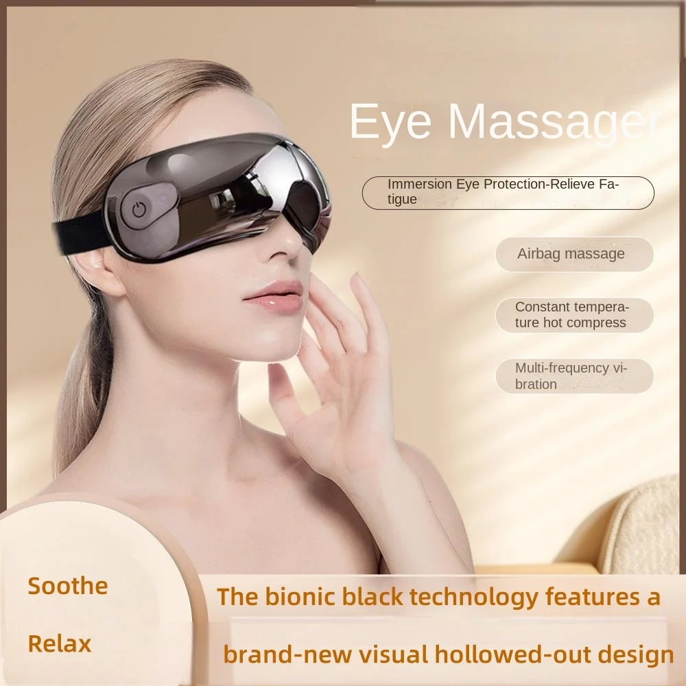 

Eye massage device Transparent Eye Massager with Bluetooth Heating Pneumatic Massage Rechargeable for Migraine Dry Eyes Relief