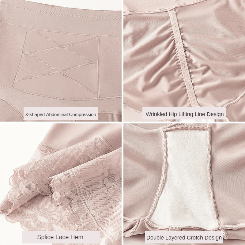 Spitzen-Sicherheitsshorts für Frauen, hohe Taille, Bauchkontrolle, Body Shaper, Höschen, Bauch, Kompressions-Boxershorts, Oberschenkel, Kreuz-Shapewear-Höschen