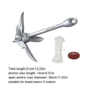 Edelstahl Klappwasserfahrzeuge Anker, Canoa -Bootsmarinekajak, Floß -Grapel, Fischereibootzubehör, 0,7 kg, 1,5 kg 8 Hauptverkäufe Edelstahlteile - №4