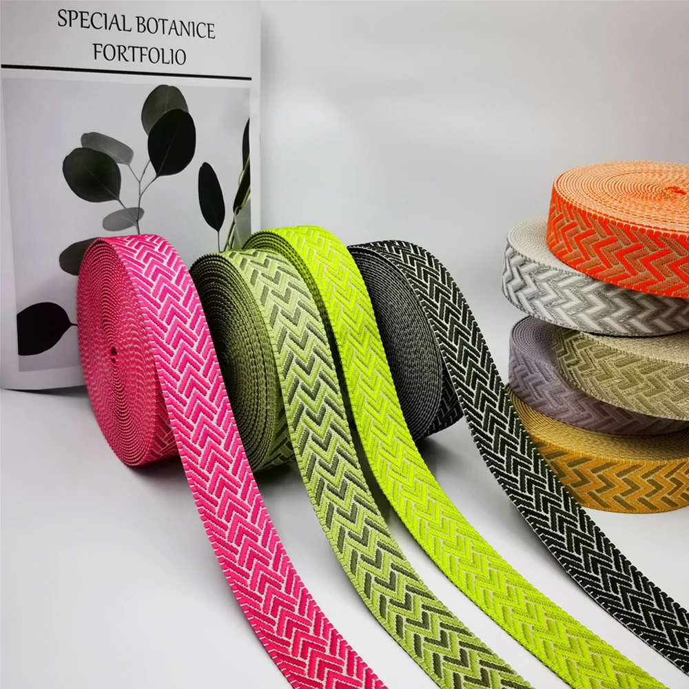 1 Rolle Polyester-Doppelseitiges Jacquard-Gurtband mit einer Gesamtlänge von 457. 2 cm und 3 cm breit. 8 cm, perfekt für handgefertigte Taschenriemen, DIY-Ersatz für Taschenschulterriemen, Herstellung