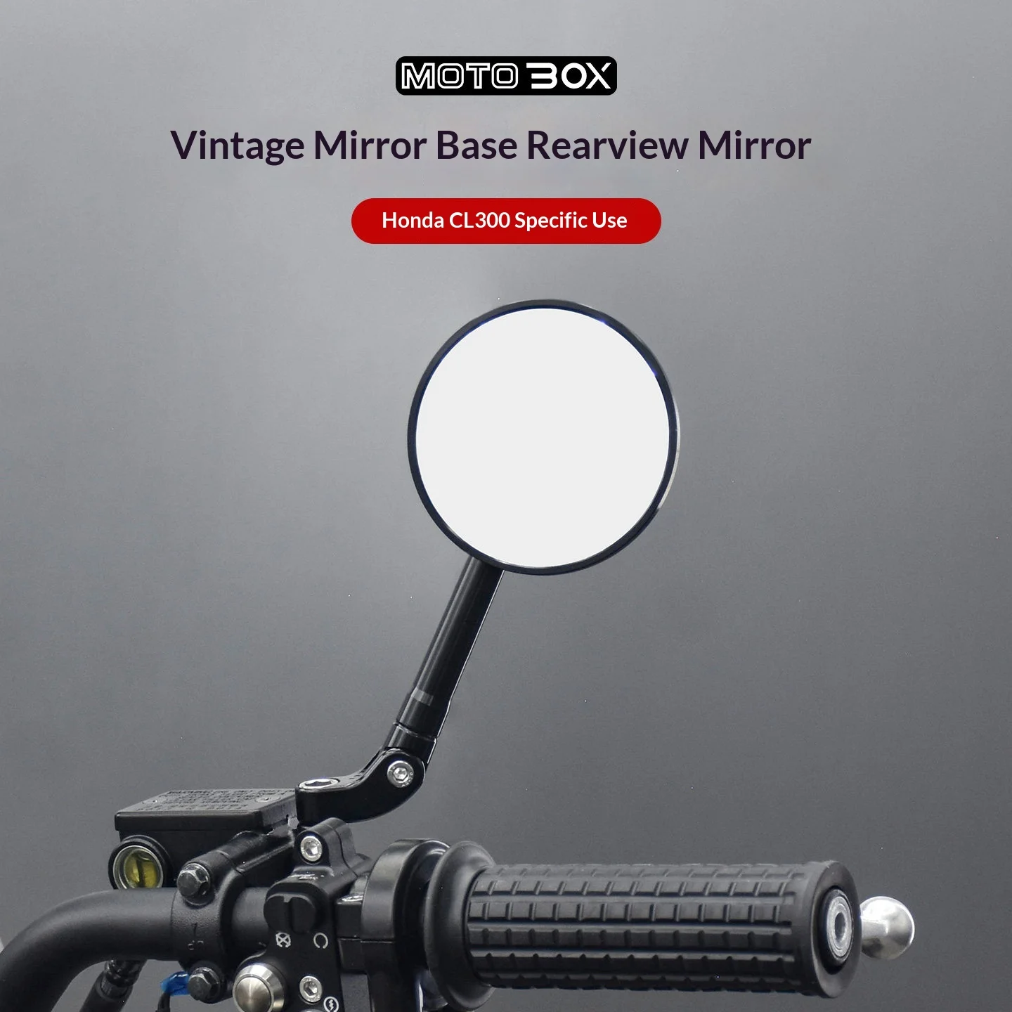 【Premium】For Honda CL300 retro-style round mirror mounts with wide-angle, high-definition reflective mirrors for improved visibi