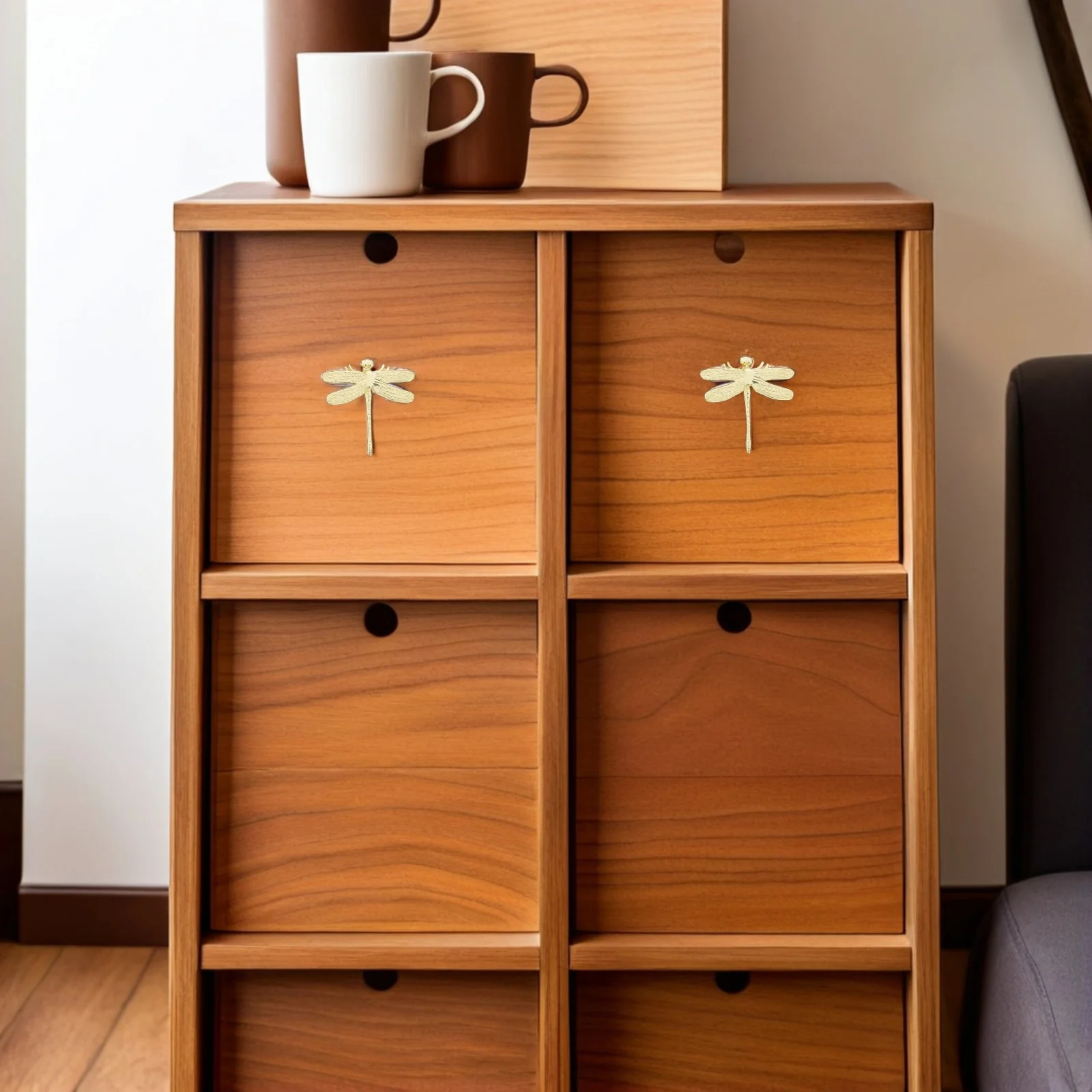 

2Pcs Dragonfly Cabinet Knobs Vintage Zinc Alloy Decorative Drawer Pulls Closet Wardrobe Door Handles for Furniture