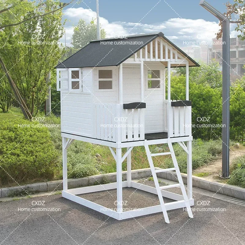 Outdoor Solid Wood Villa Courtyard Chalet Assembly Tree House Garden Shade Pavilion Game House
