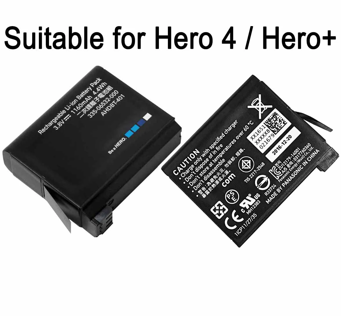 NEW Genuine AHDBT-401 Battery HERO4 Battery For GOPRO HERO4 hero 4 1160mAh 3.8V For Hero 4 Balck Hero 4 Silver Hero+ AHBBP-401-