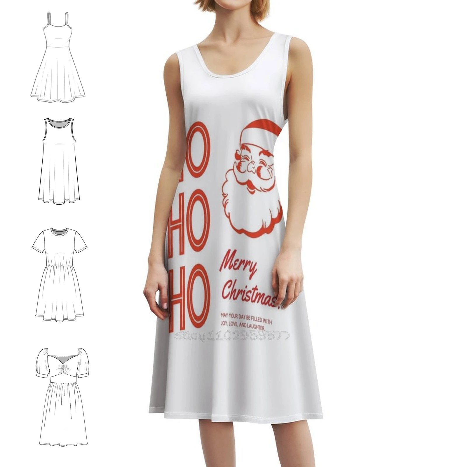 

Ho Ho Ho Merry Christmas By Santa Claus Women's Hip Hop Streetwear Dress Graphic Print Party Club Wear Santa Claus Merry