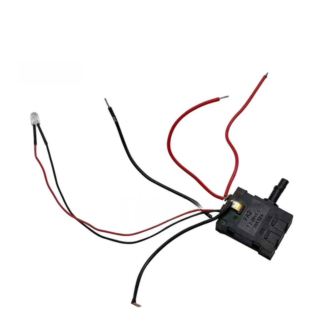 12V 24V Ratchet Wrench Switch With LED Light Black Plastic Replacement Part For Electric Power Tools Repair Accessories