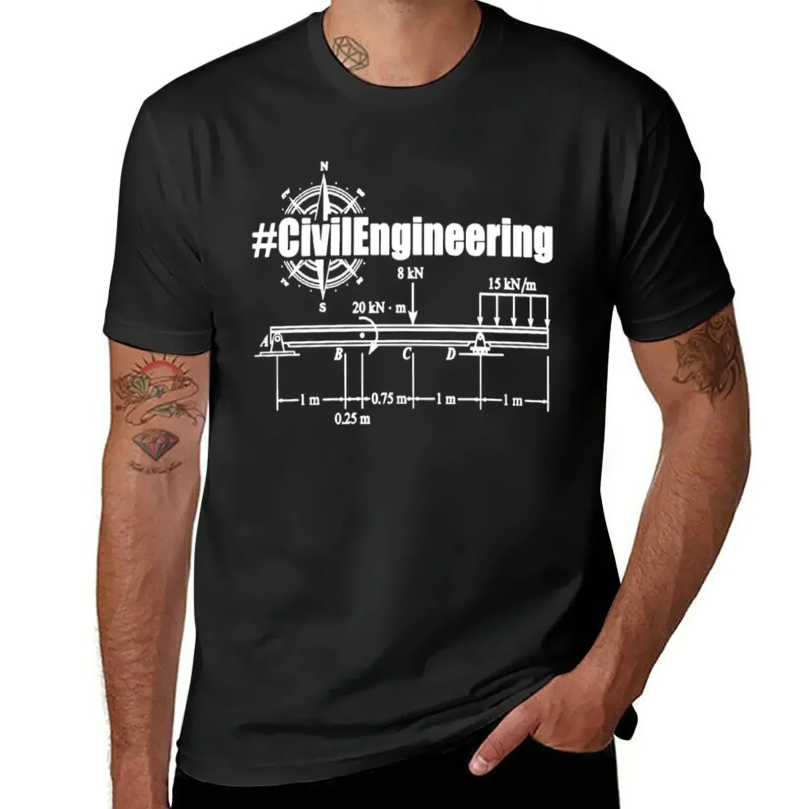 Civil Engineering Shirt T-Shirt korean fashion Short sleeve tee mens clothes
