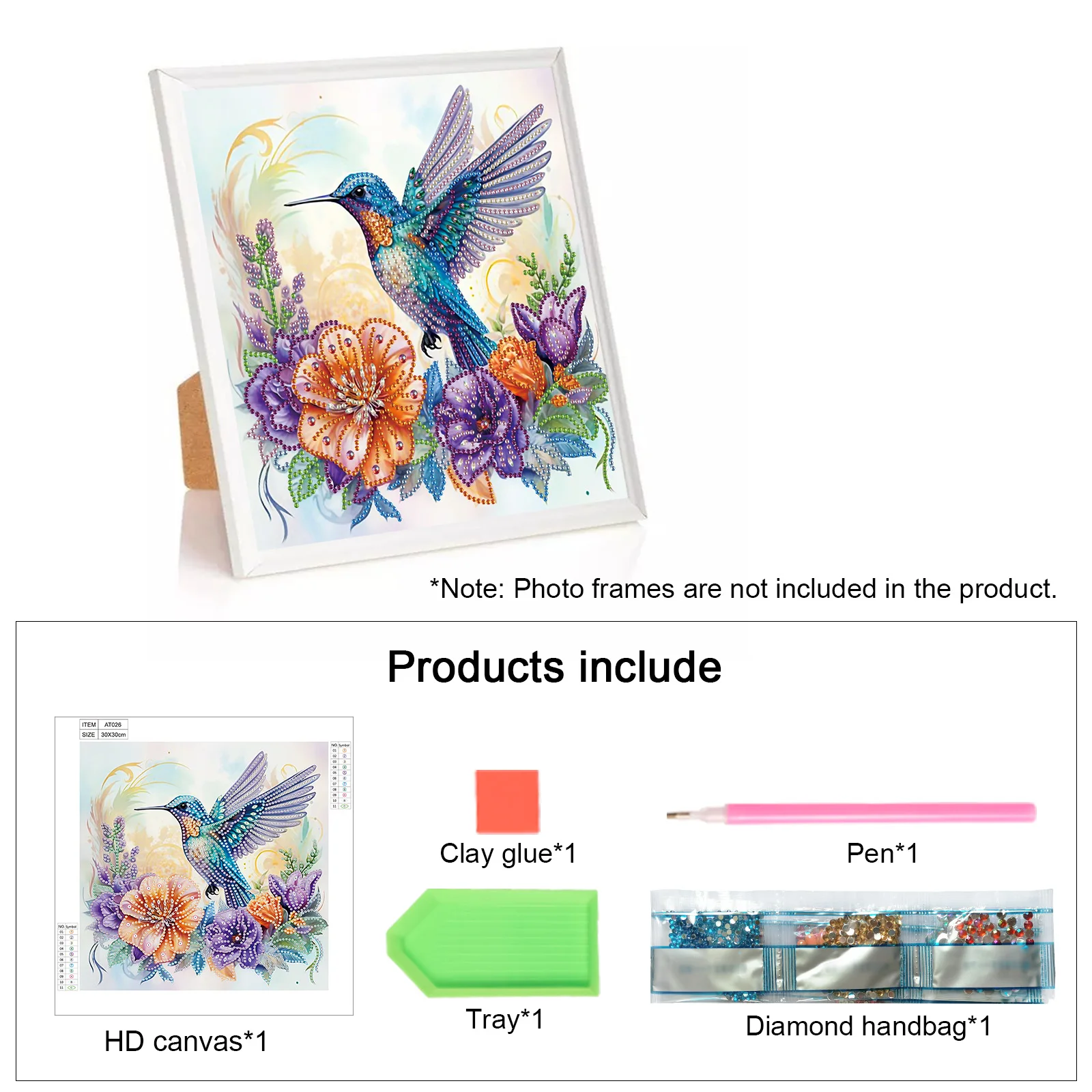 Diamond Painting Kits for Adult,hummingbird Special Shape Diamond Art for Beginner,Diamond Art Painting for Home Decoration Gift view 3