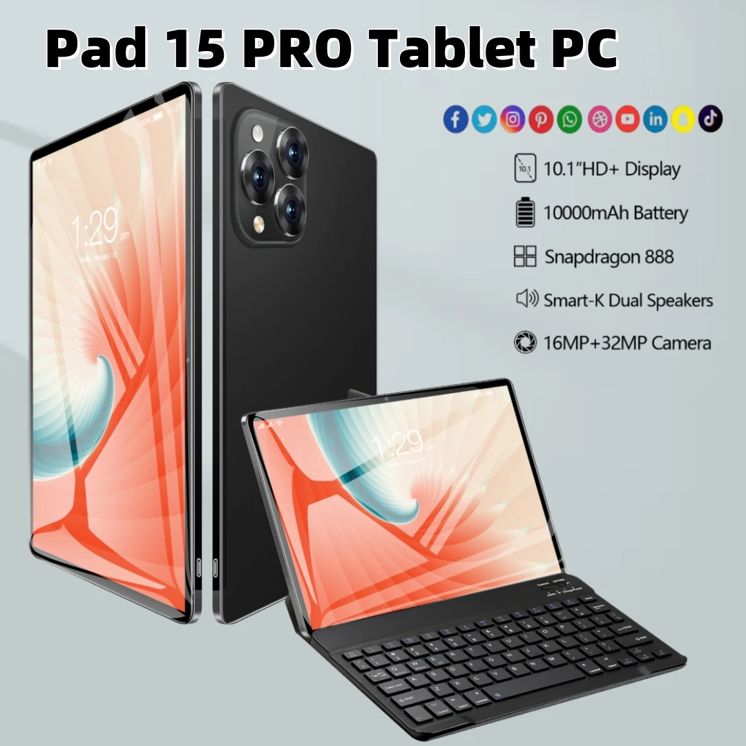 2024 Pad 15 Pro Globale Version Tablet 10,1 Zoll HD Original Tablet 5G Wifi Bluetooth Android PC MI Tablets Google Play Tablets PC