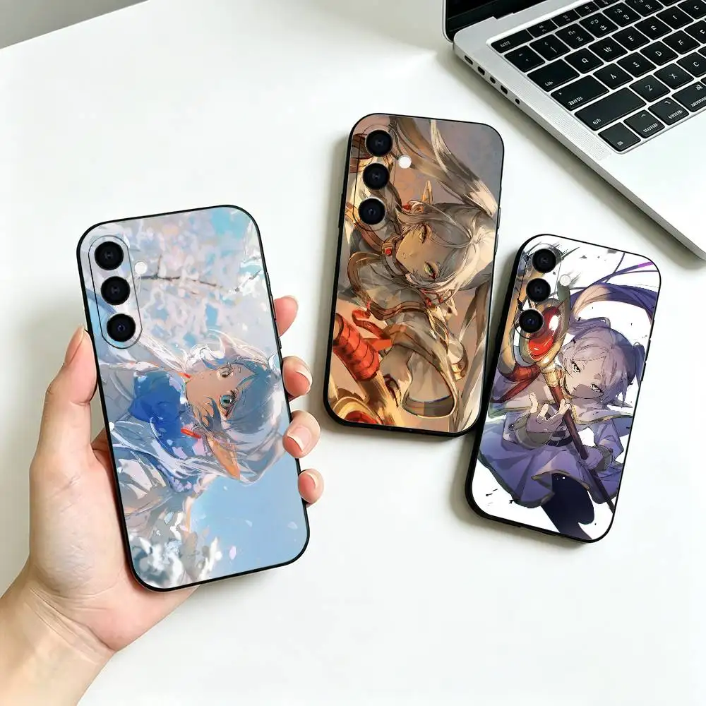 Anime F-Frieren Soft Silicone phone Case for Samsung Galaxy A73//A72/A70/A53/A52/A51 - Black