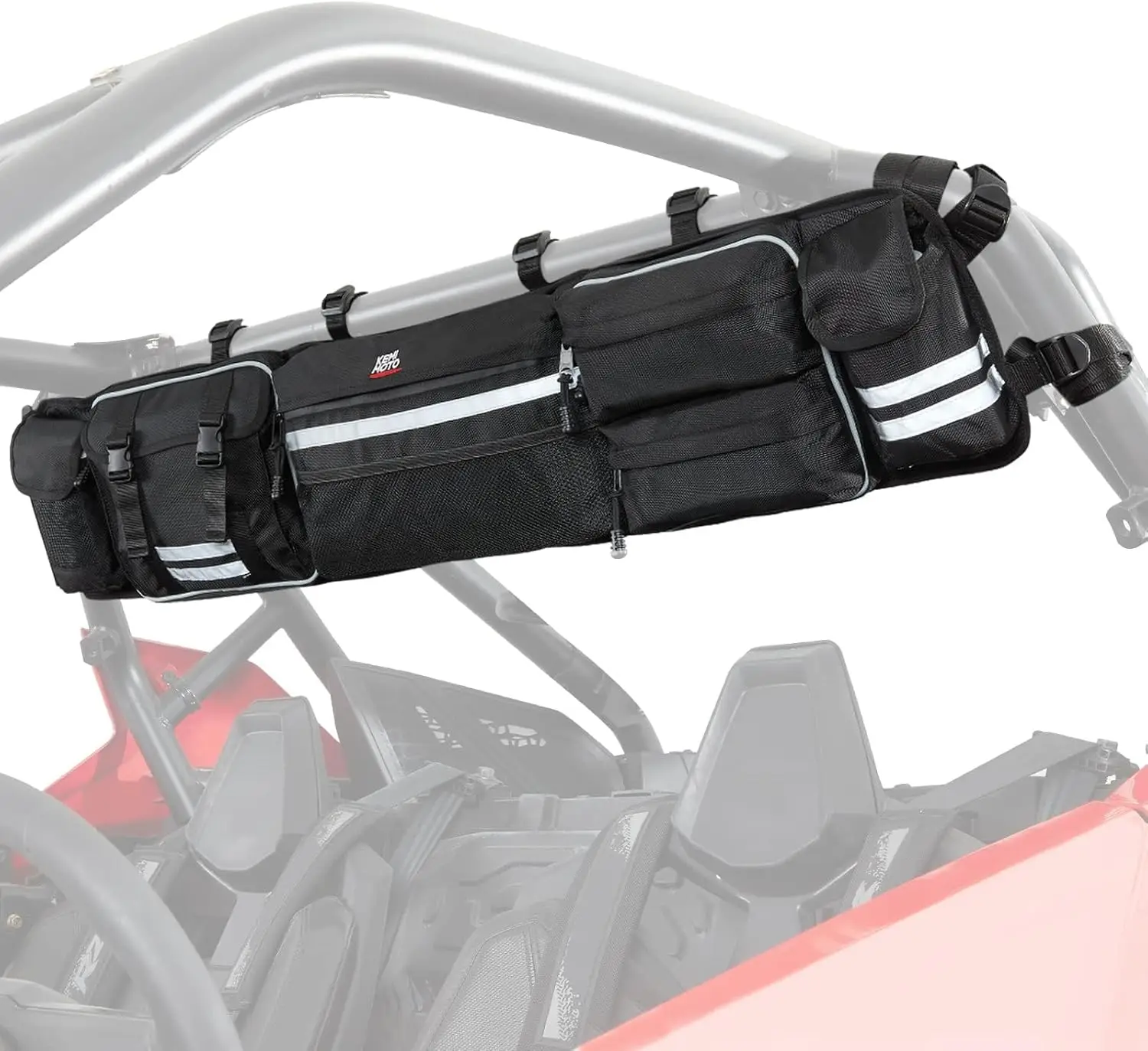 

Universal UTV Roll Cage Storage Bag with Reflective Strip, Water-Resistant and Adjustable Straps for Most UTVs