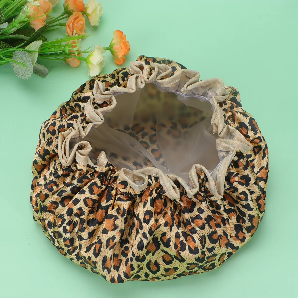 

2Pcs Waterproof Double-Layer Shower Caps Elastic Bathing Caps Hair Protective for Makeup Removal Face Wash Hair Salon