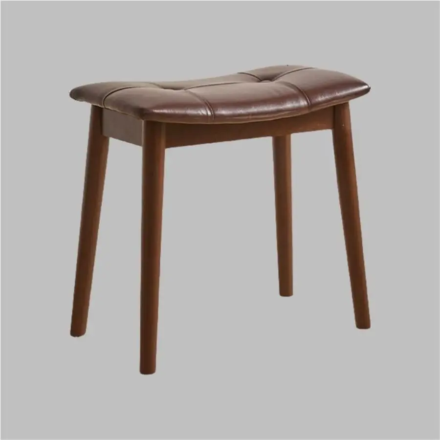 Stool, Square Stools, Wooden Saddle Stool, Makeup Stools with Soft Cushion, Modern Accent Stools for Living Room, Bedroom, Entry