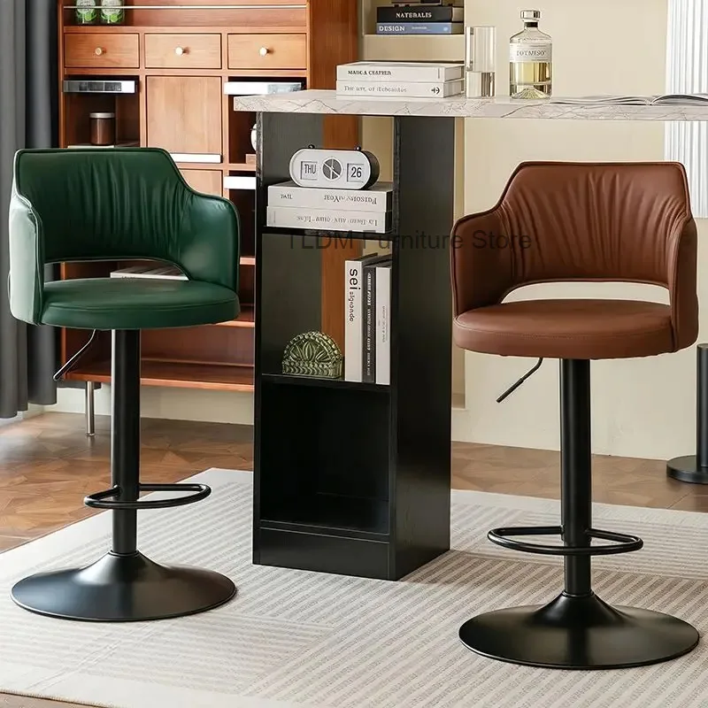 Stool High Room Living Luxury Cashier Bar Home Stool Counter Height-Adjustable Reception Comfortable Long-Sitting Bar Chair